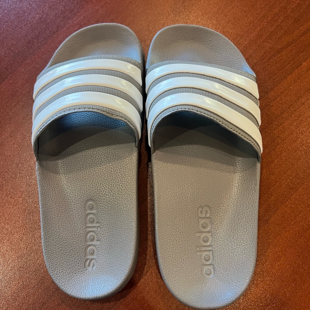 Adidas Gray Light Sportswear Aqua Slides